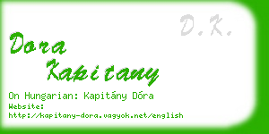 dora kapitany business card